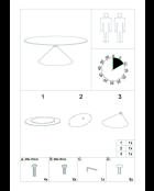 Table à manger crème/noir - 180x90x73 cm