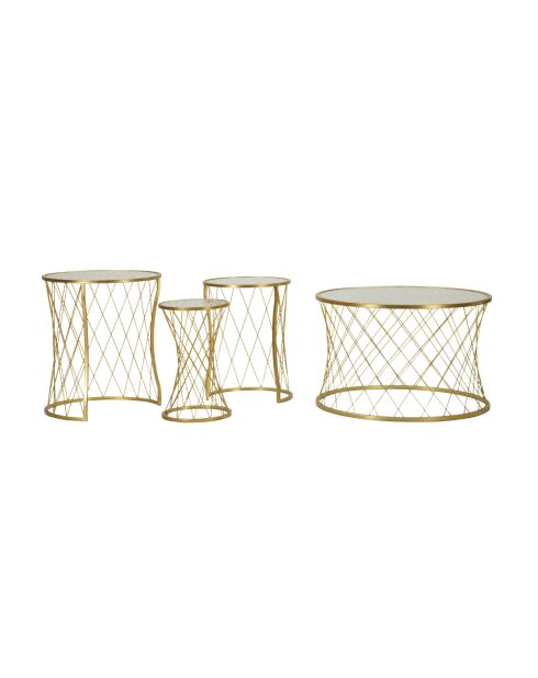 4 goldene Noah Couchtische