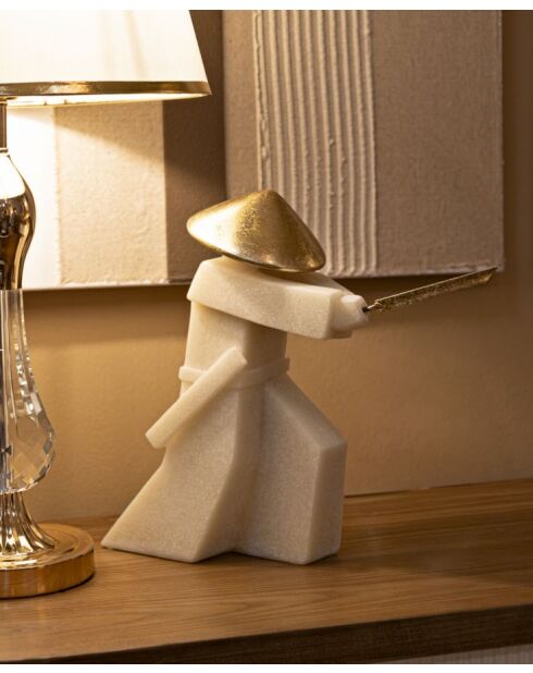 Samurai Toku Quarzy blanco/dorado - 34x12x30 cm