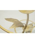 Mesita elevable con 3 estantes, color dorado, 54 x 69,5 cm