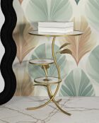 Mesita elevable con 3 estantes, color dorado, 54 x 69,5 cm