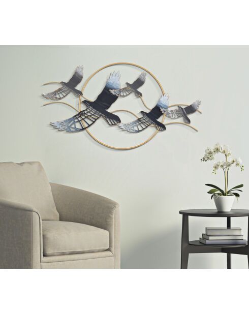 Pannello murale Bird in ferro - 91x7x50 cm