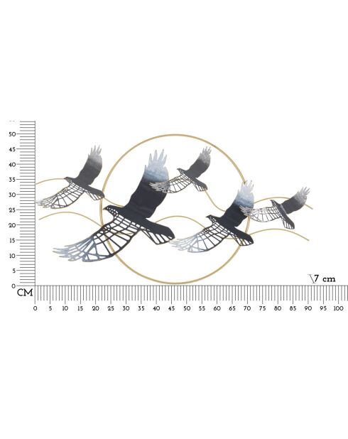 Pannello murale Bird in ferro - 91x7x50 cm