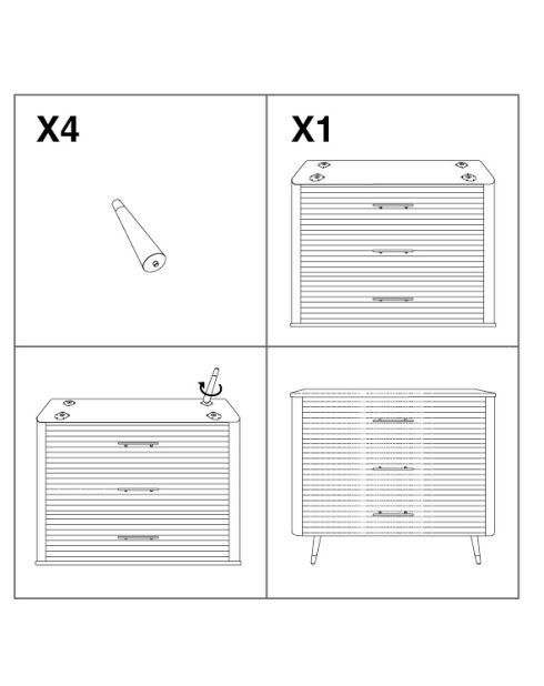 Commode Matera blanche - 78x37x80 cm