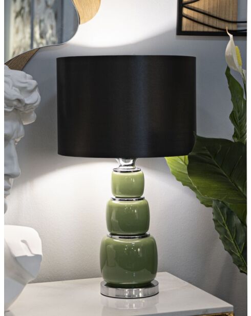Lampe de table Eva Trois vert/noir - 32,5x55 cm
