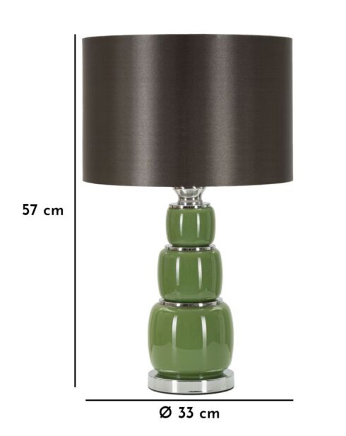 Lampe de table Eva Trois vert/noir - 32,5x55 cm