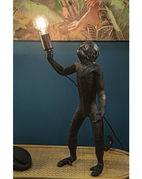 Lampe de table Monkey noire - 26x34x55 cm