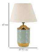 Lampe de table Cape Town bleu/doré - 30x47 cm