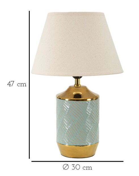 Lampe de table Cape Town bleu/doré - 30x47 cm