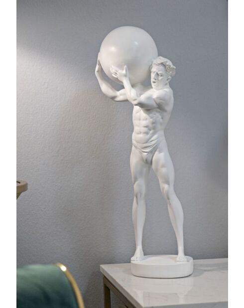 Statua Atlas bianca - 18x12,5x50 cm