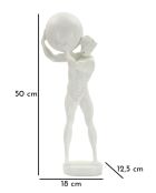 Statua Atlas bianca - 18x12,5x50 cm