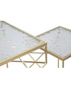 2 tavolini Coppia in vetro dorato