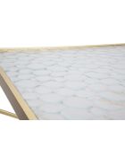 2 tavolini Coppia in vetro dorato