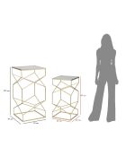 2 tavolini Coppia in vetro dorato