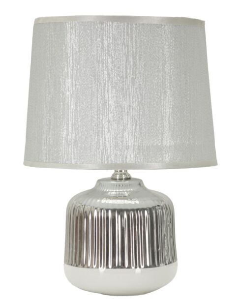 Lampe de table Lucina blanc/argenté - 20x29 cm