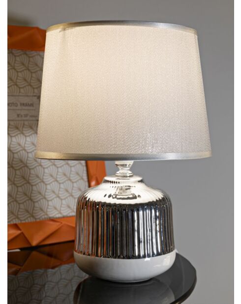 Lampe de table Lucina blanc/argenté - 20x29 cm