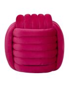 Softy Fuchsia fluwelen poef - 45x45x45 cm