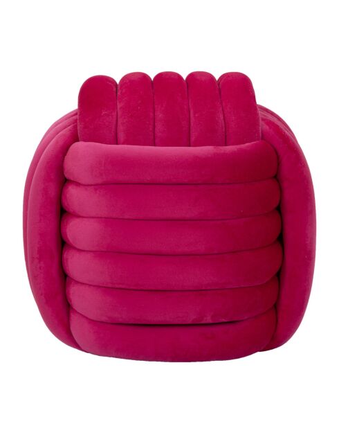 Softy Fuchsia fluwelen poef - 45x45x45 cm