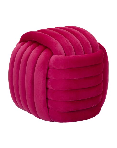 Softy Fuchsia fluwelen poef - 45x45x45 cm