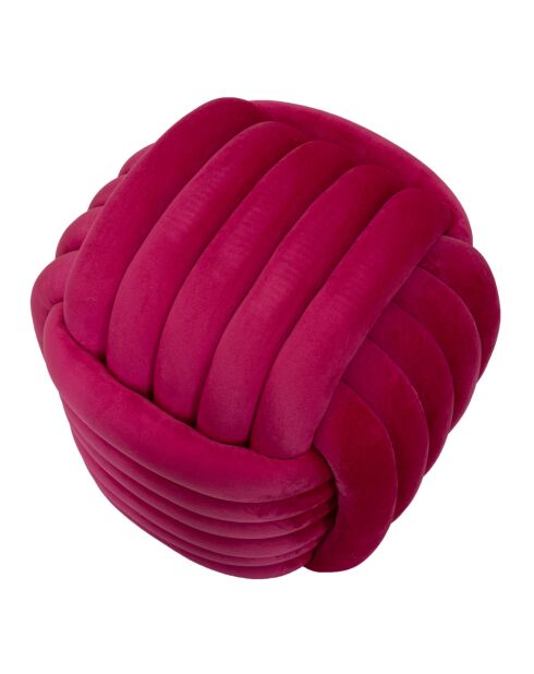 Softy Fuchsia fluwelen poef - 45x45x45 cm