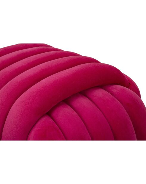 Softy Fuchsia fluwelen poef - 45x45x45 cm