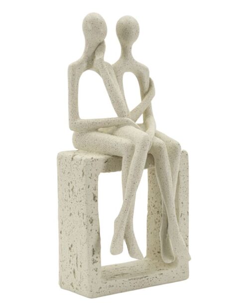 Par de figuras Stons, color crema, 11,5 x 9 x 25 cm