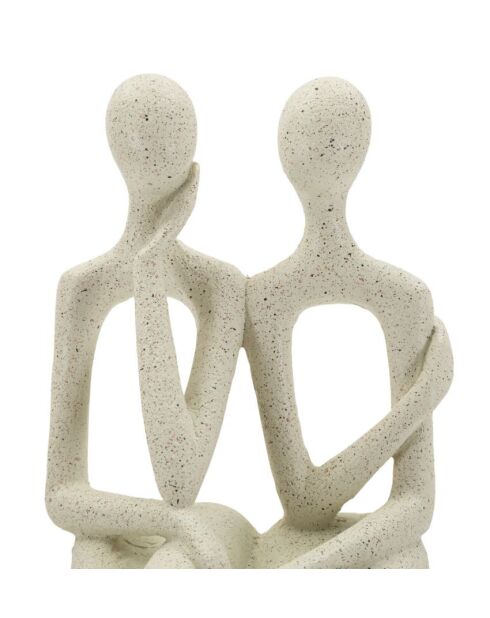 Par de figuras Stons, color crema, 11,5 x 9 x 25 cm