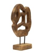 Scultura Lubang in teak marrone - 25x10x38 cm