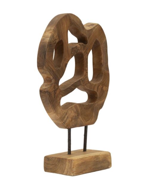 Scultura Lubang in teak marrone - 25x10x38 cm
