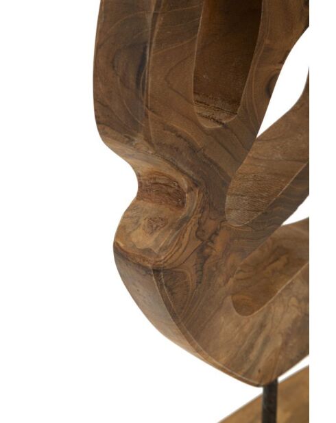 Scultura Lubang in teak marrone - 25x10x38 cm