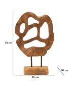 Scultura Lubang in teak marrone - 25x10x38 cm