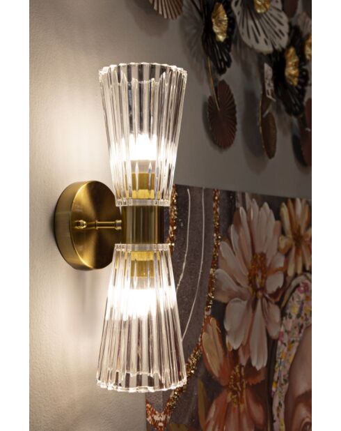 Applique Murale Prague dorée - 11x16x40 cm