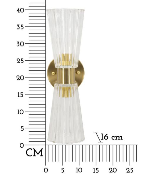Applique Murale Prague dorée - 11x16x40 cm