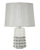 Lampe de table Dentelle blanc/argenté - 23x33 cm