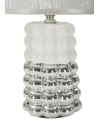 Lampe de table Dentelle blanc/argenté - 23x33 cm