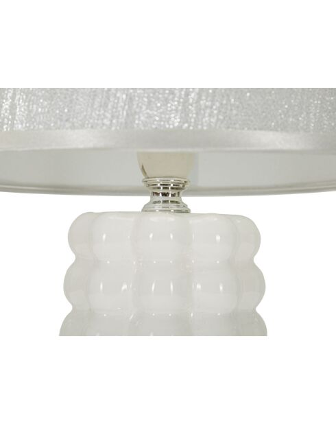 Lampe de table Dentelle blanc/argenté - 23x33 cm