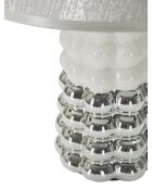 Lampe de table Dentelle blanc/argenté - 23x33 cm