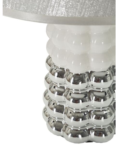 Lampe de table Dentelle blanc/argenté - 23x33 cm