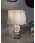 Lampe de table Dentelle blanc/argenté - 23x33 cm