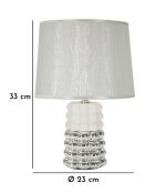 Lampe de table Dentelle blanc/argenté - 23x33 cm