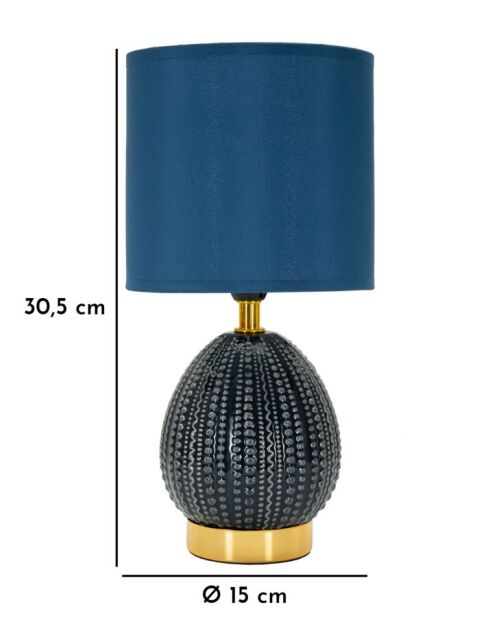 Lampe de table Flavi Bleue - 15x30,5 cm