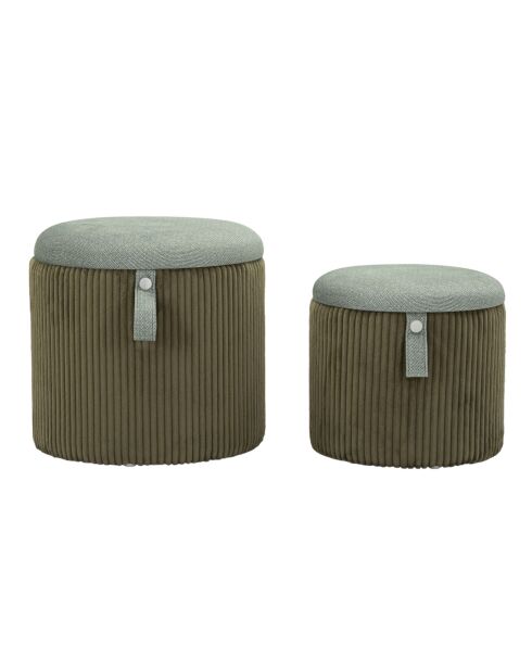 2 groene Bolzano poefs met opbergruimte