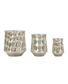 3 silberne Töpfe