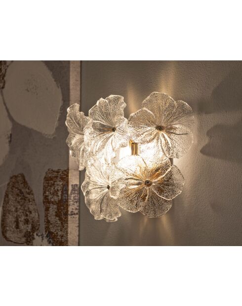 Applique Murale Ibiscus transparente - 33x17x28 cm