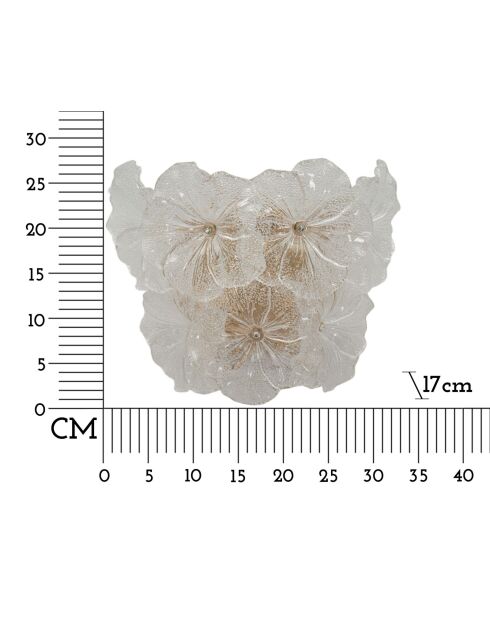 Applique Murale Ibiscus transparente - 33x17x28 cm