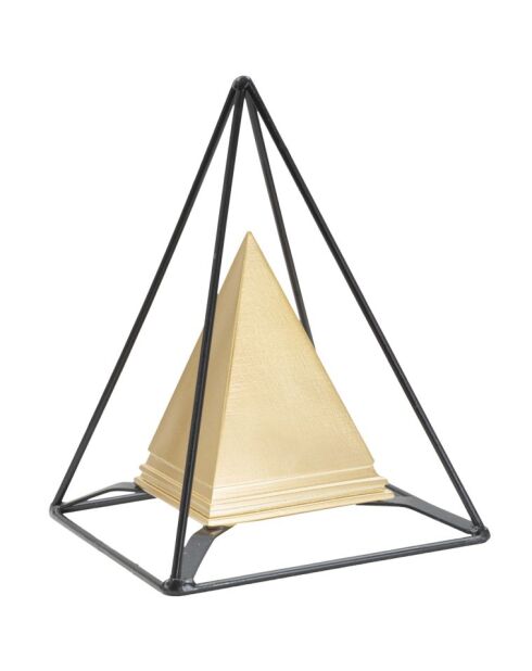 Decorazione piramidale dorata - 15x15x21 cm