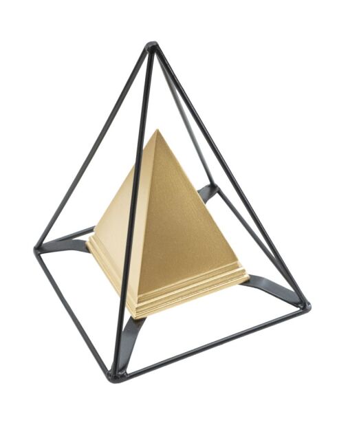 Decorazione piramidale dorata - 15x15x21 cm