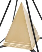 Decorazione piramidale dorata - 15x15x21 cm