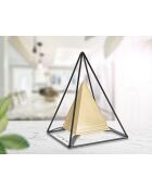 Decorazione piramidale dorata - 15x15x21 cm