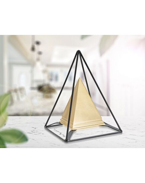 Decorazione piramidale dorata - 15x15x21 cm